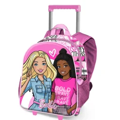 Fashion Barbie Rosa Mochila 3D con Ruedas Pequeña Brave