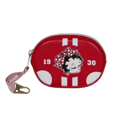 Fashion Betty Boop Burdeos Monedero Pill Varsity