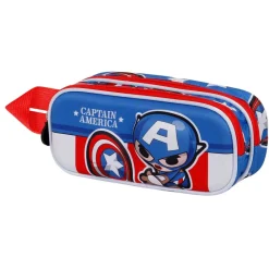 Clearance Capitán América Azul Estuche Portatodo Doble 3D Let's go