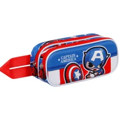 Clearance Capitán América Azul Estuche Portatodo Doble 3D Let's go