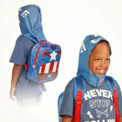 Outlet Capitán América Azul Mochila con Capucha Hood GuriHiru