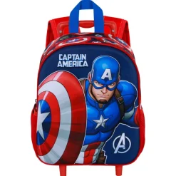 Best Capitán América Multicolor Mochila 3D con Ruedas Pequeña Patriot