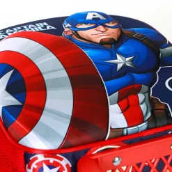 Best Capitán América Multicolor Mochila 3D con Ruedas Pequeña Patriot