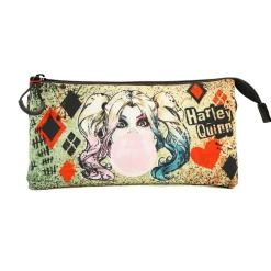 Outlet Harley Quinn Beige Estuche Portatodo Triple Mad Love
