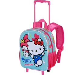 Outlet Hello Kitty Azul Mochila 3D con Ruedas Pequeña Friendship