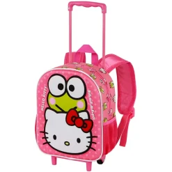 Fashion Hello Kitty Rosa Mochila 3D con Ruedas Pequeña Funny