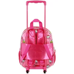 Fashion Hello Kitty Rosa Mochila 3D con Ruedas Pequeña Funny