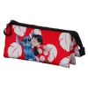 Discount Lilo y Stitch Rojo Estuche Portatodo Triple Kiss