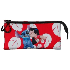 Discount Lilo y Stitch Rojo Estuche Portatodo Triple Kiss