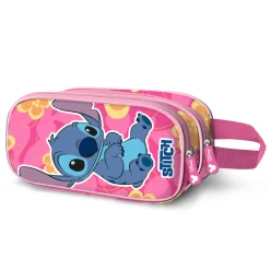 Fashion Lilo y Stitch Rosa Estuche Portatodo Doble 3D Cute