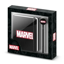 Sale Marvel Negro Diario con Cadena + Bolígrafo Fashion Comics