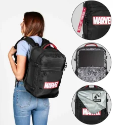 Fashion Marvel Negro Mochila Mercury Cabin Comics