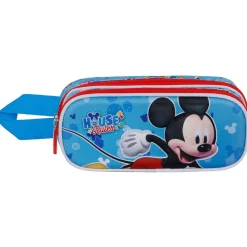 New Mickey Mouse Azul Estuche Portatodo Doble 3D House
