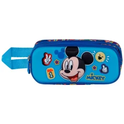 Online Mickey Mouse Azul Estuche Portatodo Doble 3D Blissy