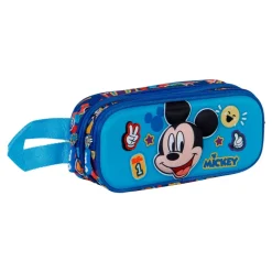 Online Mickey Mouse Azul Estuche Portatodo Doble 3D Blissy