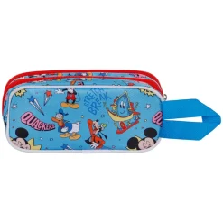 New Mickey Mouse Azul Estuche Portatodo Doble 3D House