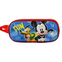 New Mickey Mouse Multicolor Estuche Portatodo Doble 3D Fun