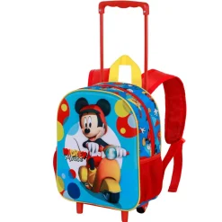 Fashion Mickey Mouse Multicolor Mochila 3D con Ruedas Pequeña Scooter
