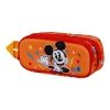 Online Mickey Mouse Naranja Estuche Portatodo Doble 3D Whisper