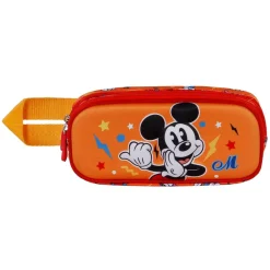 Online Mickey Mouse Naranja Estuche Portatodo Doble 3D Whisper