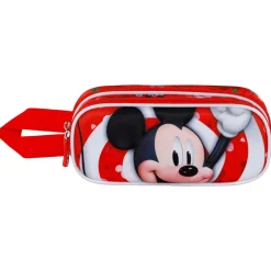 Hot Mickey Mouse Rojo Estuche Portatodo Doble 3D Twirl