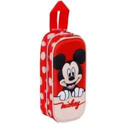Discount Mickey Mouse Rojo Estuche Portatodo Doble 3D Bobblehead