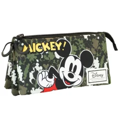 Online Mickey Mouse Verde Militar Estuche Portatodo Triple FAN Surprise