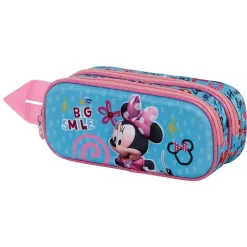 New Minnie Mouse Azul Estuche Portatodo Doble 3D Big Smile