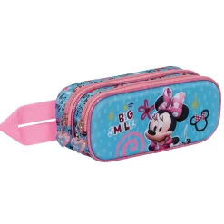 New Minnie Mouse Azul Estuche Portatodo Doble 3D Big Smile