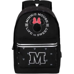 Best Minnie Mouse Negro Mochila HS Silver Symbol