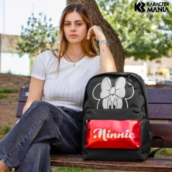 Best Minnie Mouse Negro Mochila HS Silver Sparkle