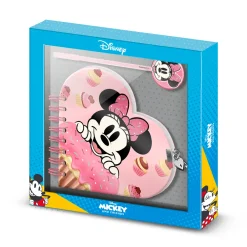 Best Minnie Mouse Rosa Diario Corazón Llave + Boli Muffin