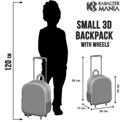 Best Naruto Multicolor Mochila 3D con Ruedas Pequeña Happy