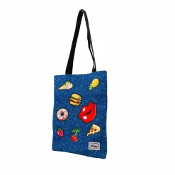 Clearance Oh My Pop! Azul Oscuro Bolsa de la Compra Shopping Patches
