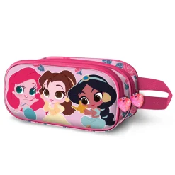 Sale Princesas Disney Rosa Estuche Portatodo Doble 3D Flowers