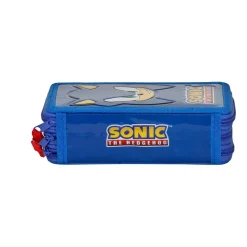 Clearance Sonic Azul Estuche Plumier Completo Triple Sight