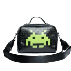 Fashion Space Invaders Negro Bolso Bandolera Cake Alien