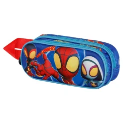 Fashion Spiderman Azul Estuche Portatodo Doble 3D Spinners