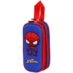 Clearance Spiderman Azul Estuche Portatodo Doble 3D Bobblehead