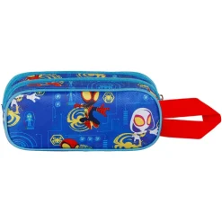 Fashion Spiderman Azul Estuche Portatodo Doble 3D Spinners