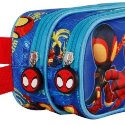 Fashion Spiderman Azul Estuche Portatodo Doble 3D Spinners