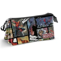 Sale Spiderman Multicolor Estuche Portatodo Triple Panels