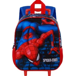 Fashion Spiderman Multicolor Mochila 3D con Ruedas Pequeña Wall