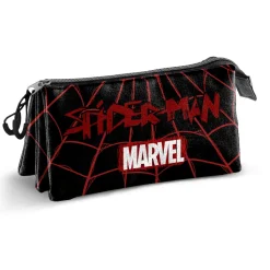 Outlet Spiderman Negro Estuche Portatodo Triple Vision