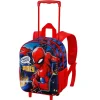 Discount Spiderman Rojo Mochila 3D con Ruedas Pequeña Mighty